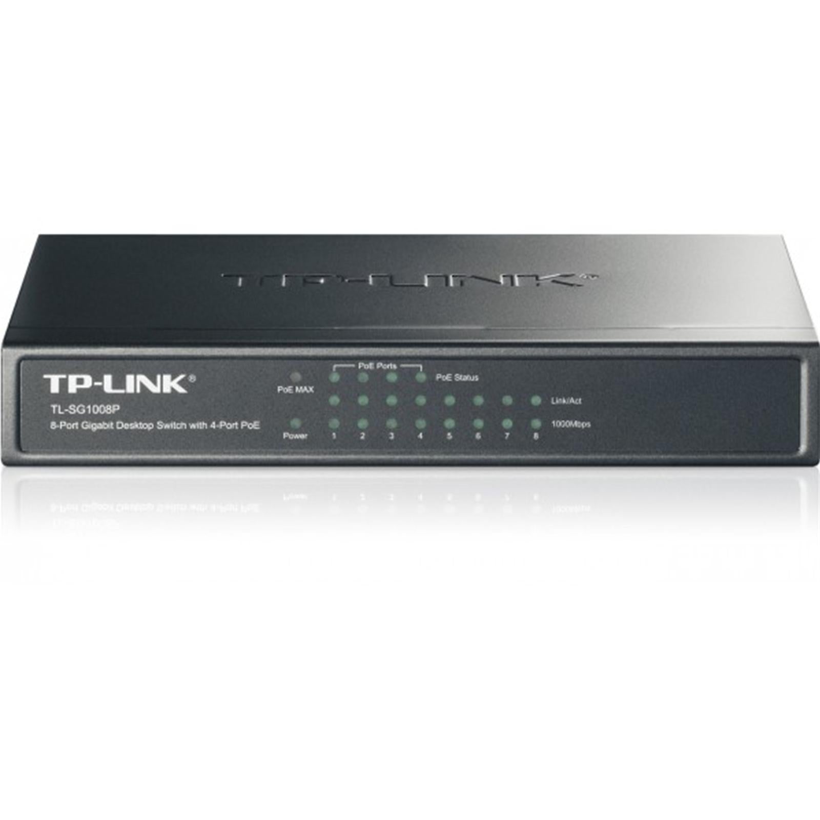 TP-Link TL-SG1008P 8-Port Metal Gigabit PoE+ Switch 64W Desktop TP-Link TL-SG1008P 8-Port Metal Gigabit PoE+ Switch 64W Desktop
